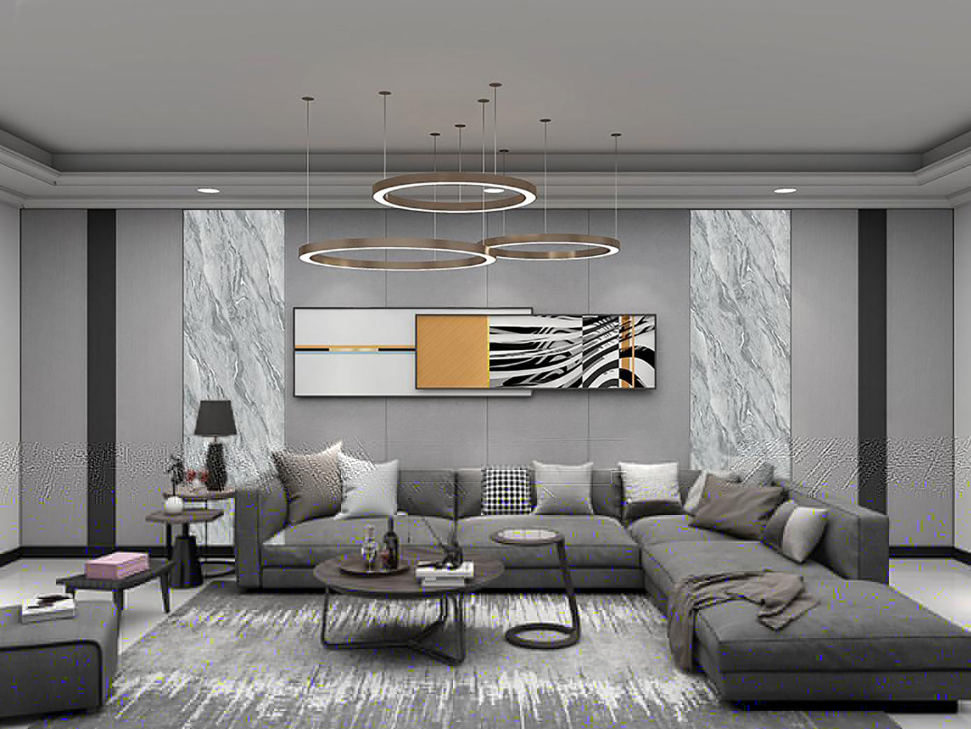 PPF Decorative Gray Marble Wall Panels/Ceiling Tile