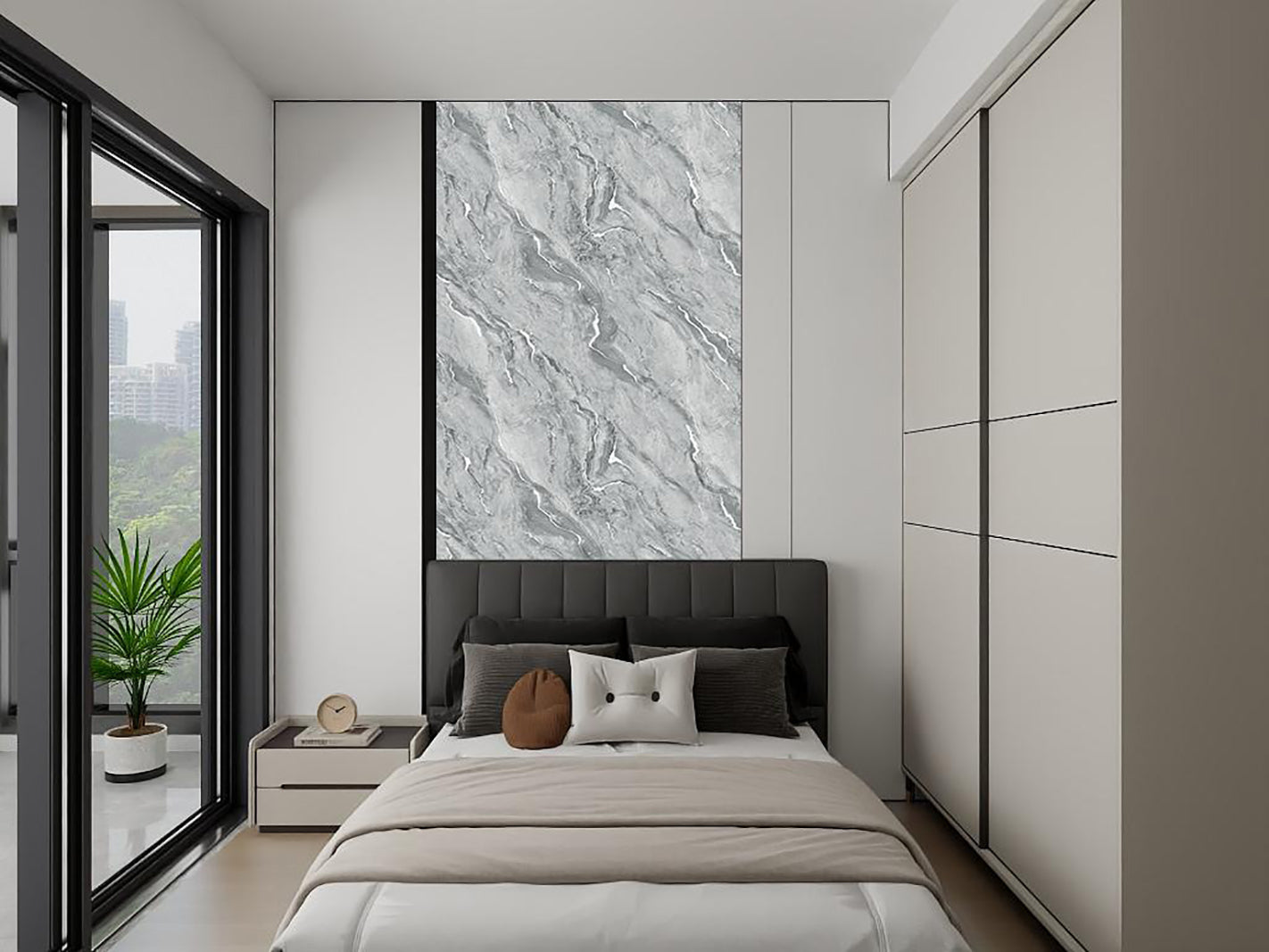 PPF Decorative Gray Marble Wall Panels/Ceiling Tile