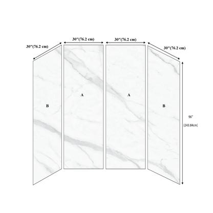 Shower Kit Wall 30"L x 96"H (4pcs Set)