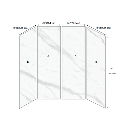 Shower Kit Wall 42"L x 96"H (4pcs Set)