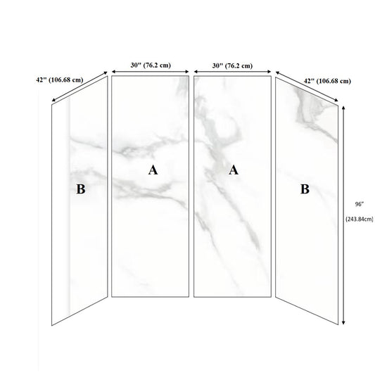 Shower Kit Wall 42"L x 96"H (4pcs Set)