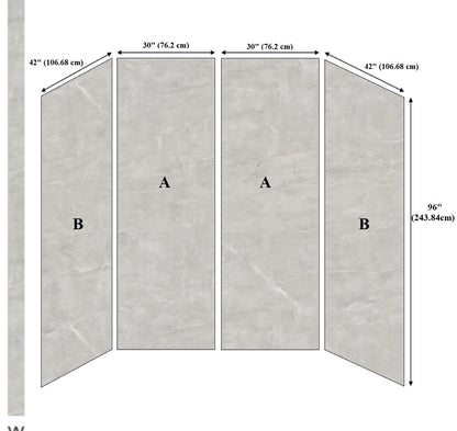 Shower Kit Wall 42"L x 96"H (4pcs Set)