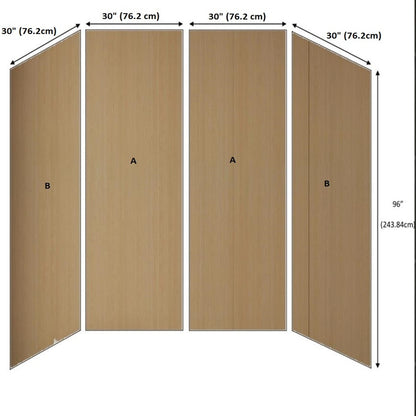 96” Waterproof Spc Shower Wall Panel Kit – 4-Piece Grout-Free Bathroom Surround (30"X60"X96")